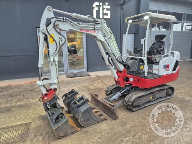 Mini bagri, TAKEUCHI TB225 - 2021 LETNIK - 1365 UR - 3X ŽLICA