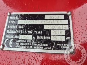 Mini bagri, TAKEUCHI TB250 - 2018 LETNIK - 3785 UR - POWERTILT