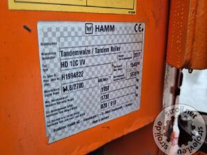 Valjarji valjar za jarke, HAMM HD 10C VV - 2017 LETNIK - 1240 DELOVNIH UR
